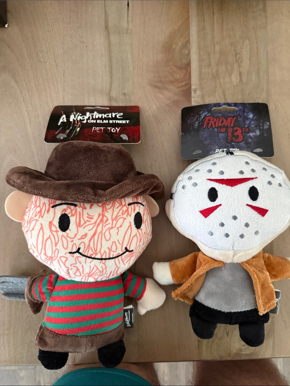 Licensed Freddy Krueger Plush Dog Toy - Brown, Red & Green